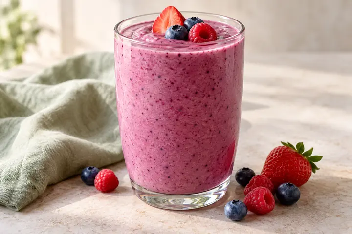 Smoothie aux fruits rouges et yaourt