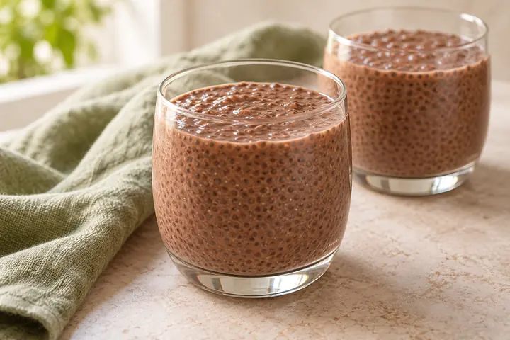 Verrines de yaourt au cacao et chia